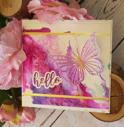 Lyla Butterfly Hello Card - Deborah Adams