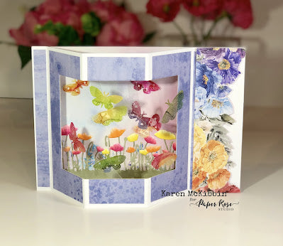 Butterflies and Poppies Bay Window Fold Card - Karen McKibbin