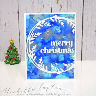 Blue Wreath Christmas Card - Michelle Lupton