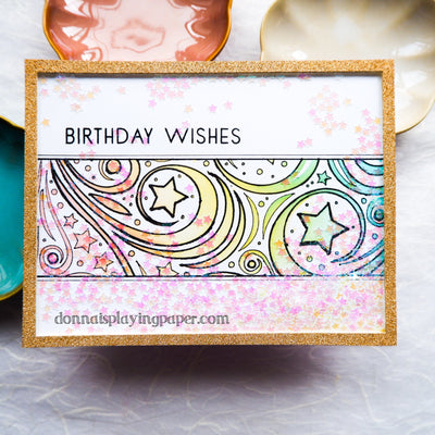 Birthday Wishes Shaker Card - Donna Lewis