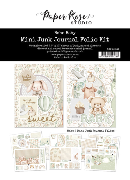 Boho Baby 8.5x11" Mini Junk Journal Folio Kit 35131 – Paper Rose Studio