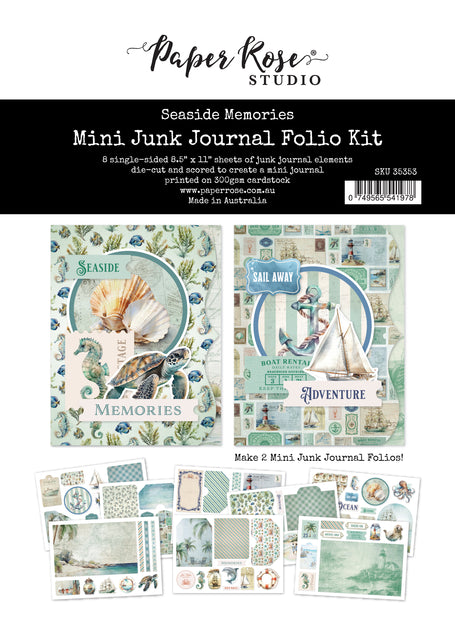 Seaside Memories 8.5x11" Mini Junk Journal Folio Kit 35353 – Paper Rose ...