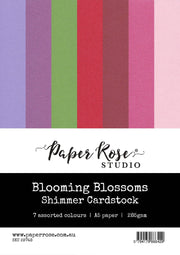 Blooming Blossoms Assorted Shimmer Cardstock A5 7pc 29748 - Paper Rose Studio