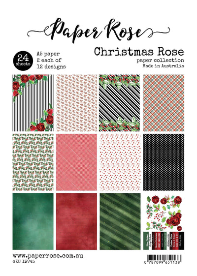 Christmas Rose A5 24pc Paper Pack 19745 - Paper Rose Studio