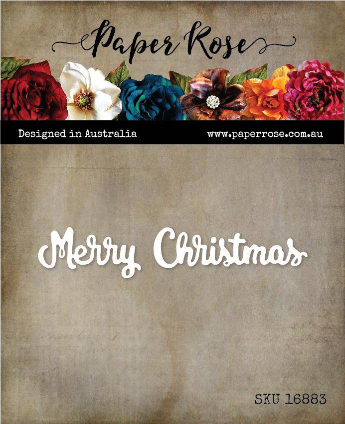 Merry Christmas Small Metal Cutting Die 16883 - Paper Rose Studio