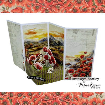 Poppy Garden Fancy Fold Card - Bronwyn Eastley