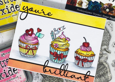 You're Brilliant Cupcake Card - Mandy Herring