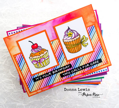 Rainbow Twirl Cards - Donna Lewis