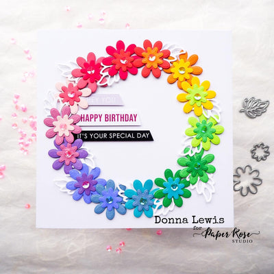 Rainbow Wreath Card - Donna Lewis
