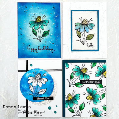 Sketchy Flower Cards - Donna Lewis