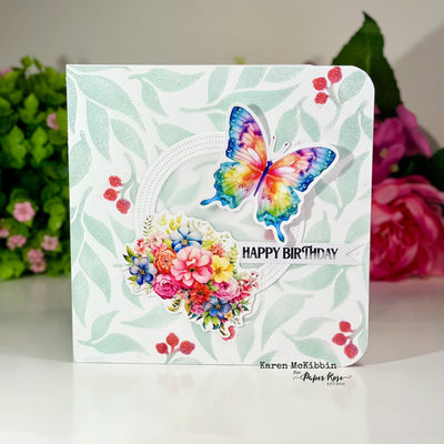 Rainbow Butterfly Birthday Card - Karen McKibbon