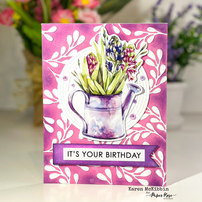 Hyacinth Birthday Card - Karen McKibbin