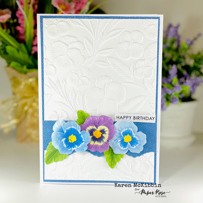 Pansy Embossed Cards - Karen McKibbin