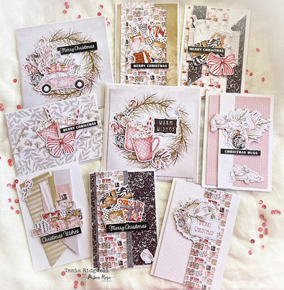 Pretty In Pink Christmas Cards - Tania Ridgwell
