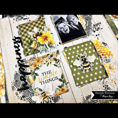 Bees and Butterflies Scrapbook Layout - Brande Davison