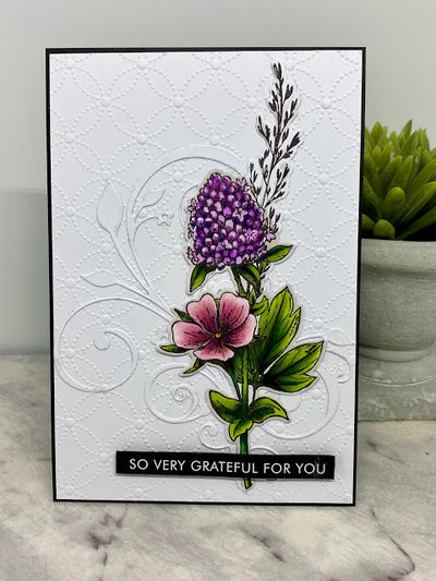 Sketchy Floral Grateful Card - Amanda Herring