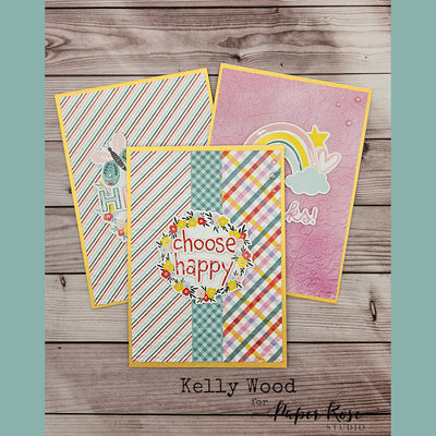 Happy Moment Cards - Enhanced with Embossing Folders - Kelly Wood