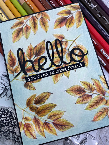 Hello Autumn Leaf Card - Mandy Herring