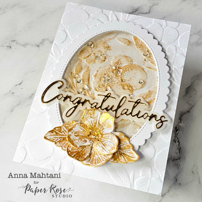 Pansy Shaker Wedding Card - Anna Mahtani