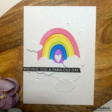 Wonky Rainbow & Cloud Card - Melissa Goodman
