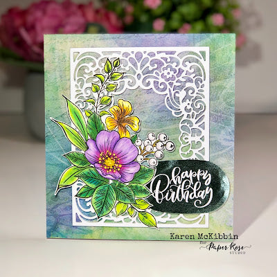 Floral Happy Birthday Card - Karen McKibbin