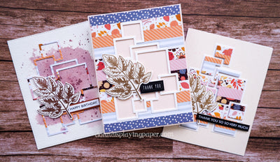 Three from One Autumn Cards - Donna Lewis