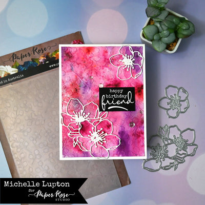 Watercolour Blossoms Card - Michelle Lupton