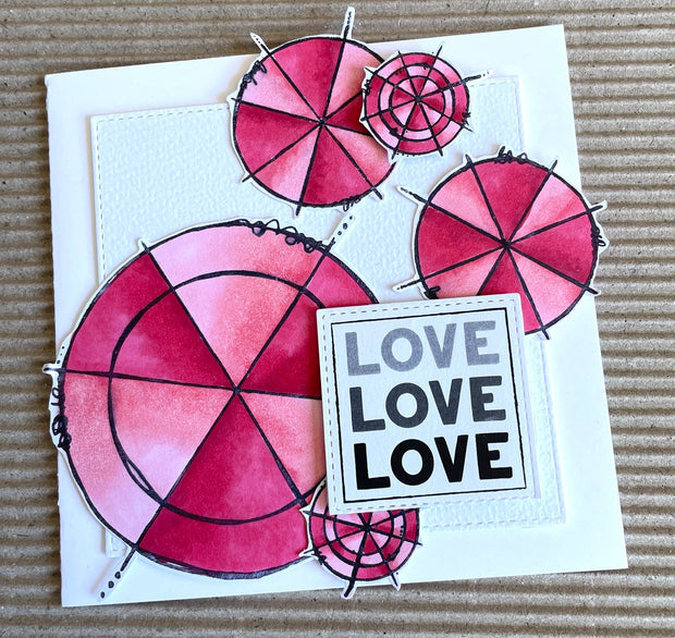 * Arty Love Colour Wheel Love 4x6" Clear Stamp Set 18021 - Paper Rose Studio