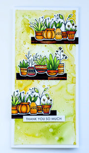 Flower Pot Border 1 Stamp Set 24634 - Paper Rose Studio