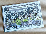 Flower Pot Border 1 Stamp Set 24634 - Paper Rose Studio