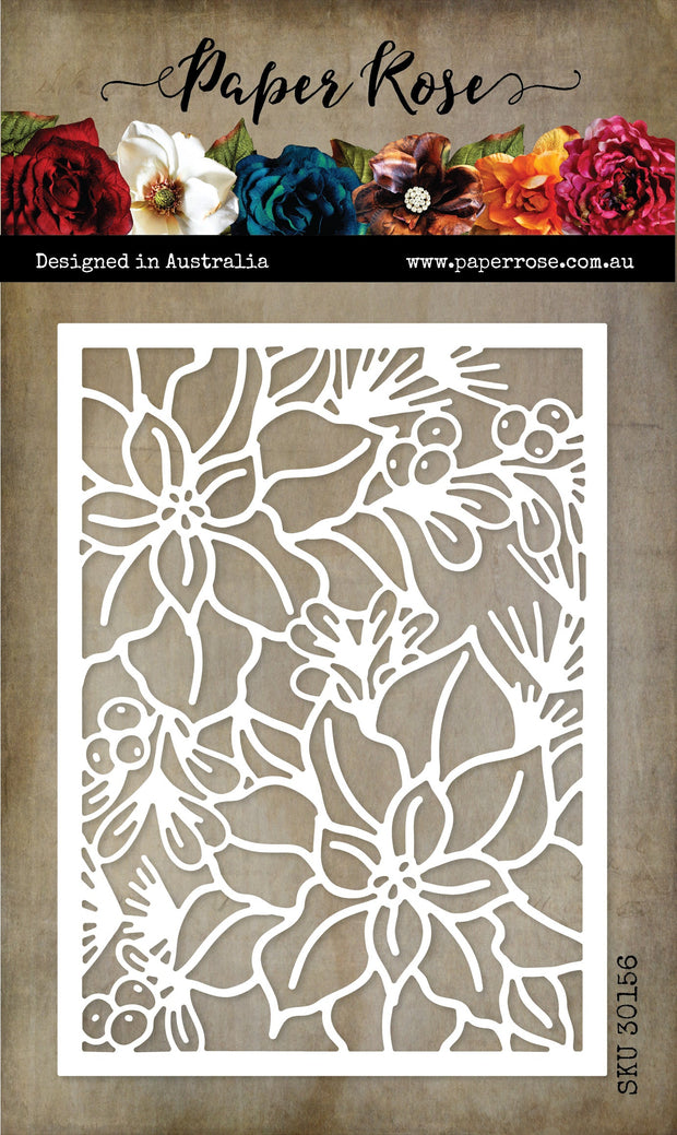 Christmas Poinsettia Coverplate Metal Cutting Die 30156 - Paper Rose Studio