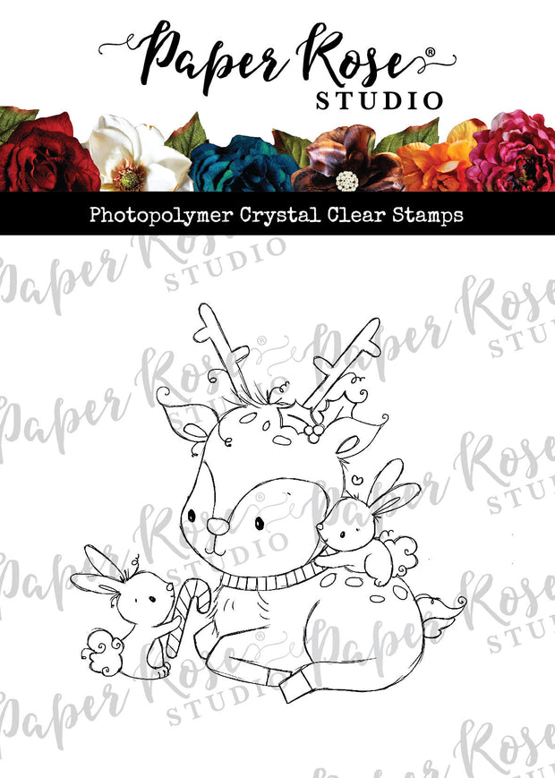 Sweet Reindeer CLEAR STAMP & DIE SET 30693 30694 DISCONTINUED - Paper Rose Studio