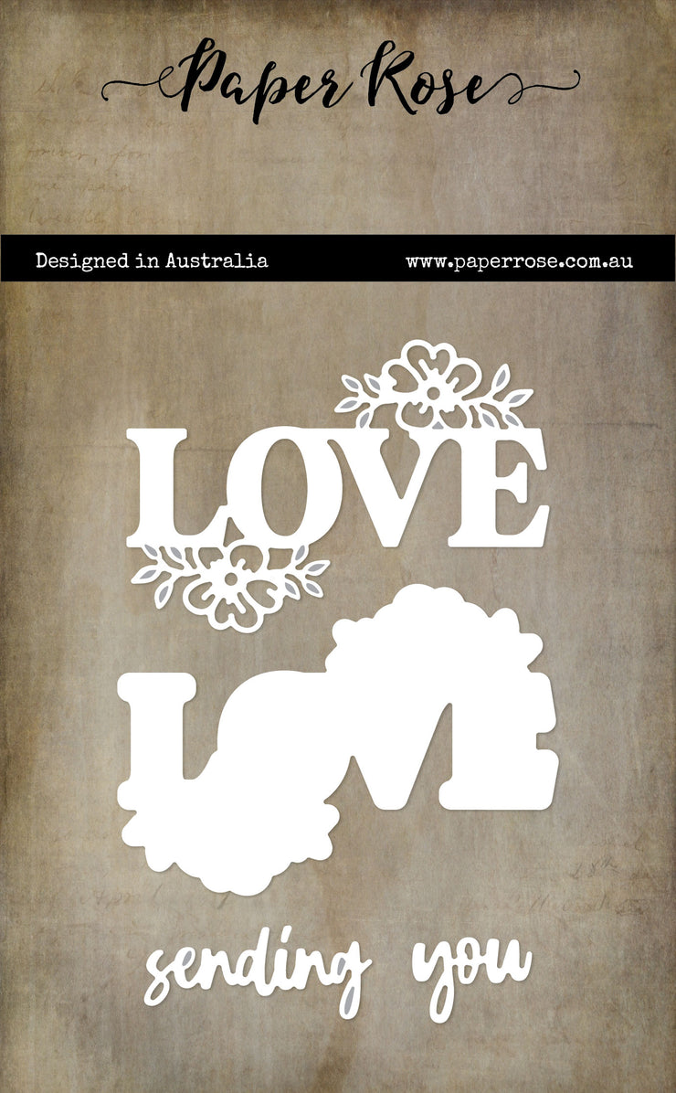 Wedding Blooms Layered Love Word Metal Cutting Die 31605