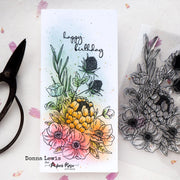 Slimline Protea Bouquet Clear Stamp 28222 - Paper Rose Studio