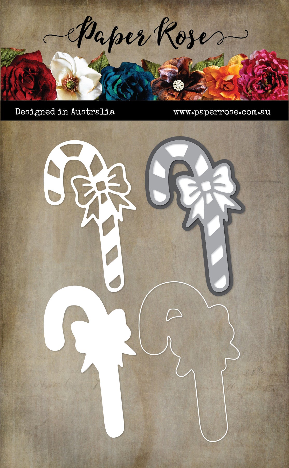 Paper Rose Candy Cane with bow die