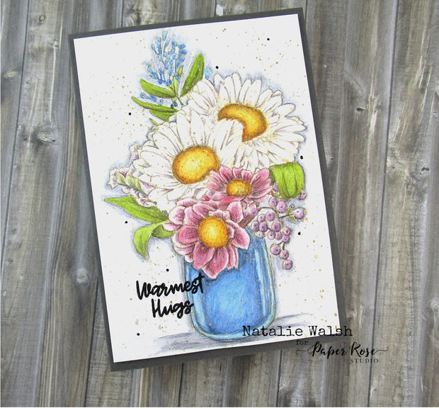 Sketchy Handpicked Bouquet 4x6" Clear Stamp Set 19078 - Paper Rose Studio