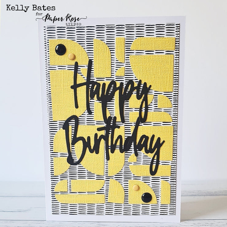 Tall Script Words Happy Birthday Metal Cutting Die 26101 - Paper Rose Studio