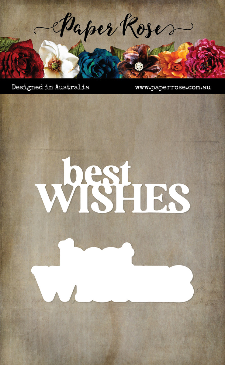 Best Wishes Large Layered Metal Dies 33930 - Paper Rose Studio