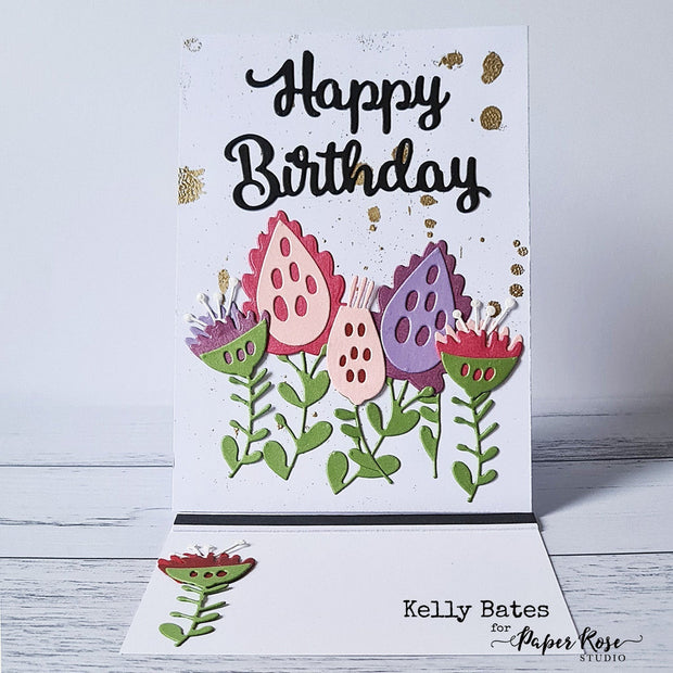 Happy Birthday Large Layered Metal Cutting Die 16874 - Paper Rose Studio