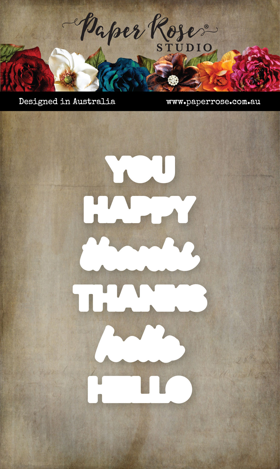 Paper Rose Stacked Sentiments 2 dies Paper Rose Stacked Sentiments 2 dies