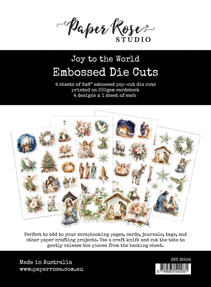 Joy to the World 6x8" Embossed Die Cuts 35524