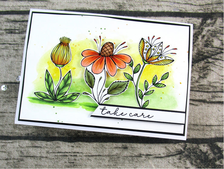 Sketched Flower 3 Clear Stamp Set 30270 - Paper Rose Studio