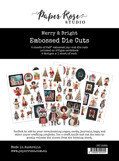 Merry and Bright 6x8" Embossed Die Cuts 35665