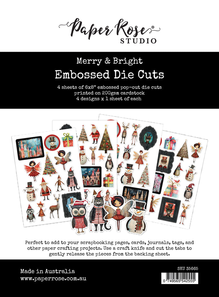 Merry and Bright 6x8" Embossed Die Cuts 35665