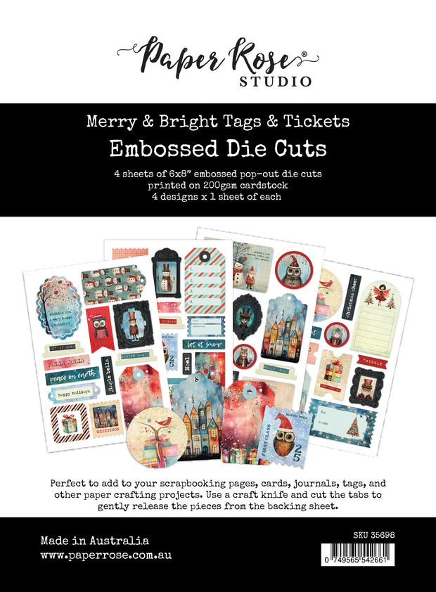 Merry and Bright 6x8" Tags & Tickets Embossed Die Cuts 35698