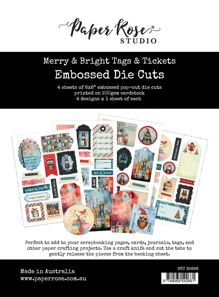 Merry and Bright 6x8" Tags & Tickets Embossed Die Cuts 35698