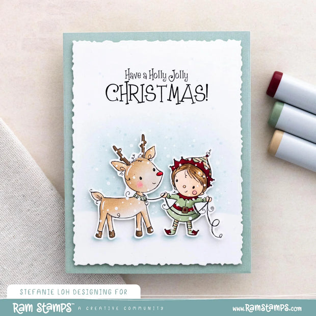 Holly Jolly Elf Clear Stamp 32664 - Paper Rose Studio