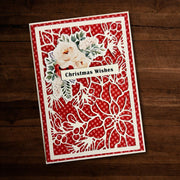 Christmas Poinsettia Coverplate Metal Cutting Die 30156 - Paper Rose Studio