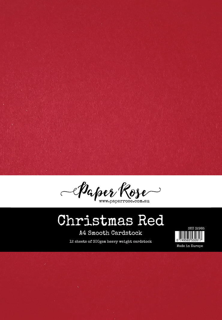 Christmas Red Smooth Cardstock A4 12 sheets 32985