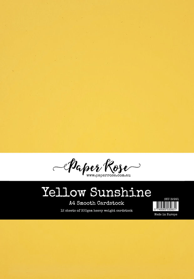 Yellow Sunshine Smooth Cardstock A4 12 sheets 32991